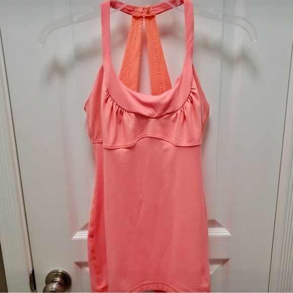 EUC lululemon Scoop me Back Peach Athletic Tank Top - Picture 5 of 9